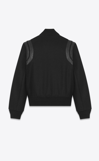 SAINT LAURENT カジュアルジャケット メンズ バーシティ ジャケット(ブラック/ヴァージンウール) b_V4